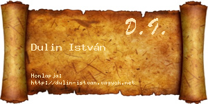 Dulin István névjegykártya